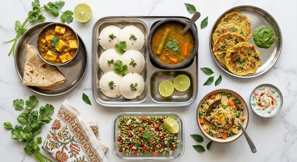 Healthy Indian kids lunch box with roti paneer sabzi and dal — ICMR-NIN aligned school meal