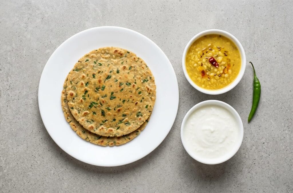 Methi bajra roti low GI Indian bread for diabetes